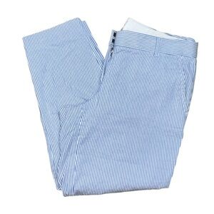 J. Crew Blue and White Seersucker Striped Pants